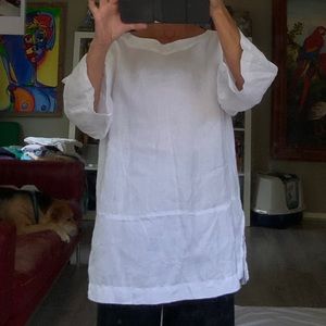 J Jill PureJill white Linen top S